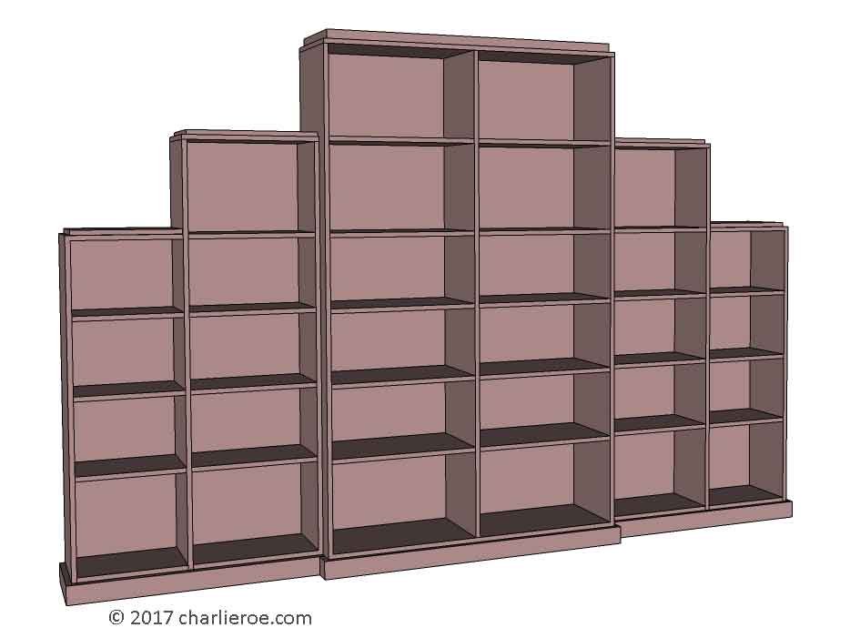 new Art Deco stepped Skyscraper style bookcase storage cabinet cupboard