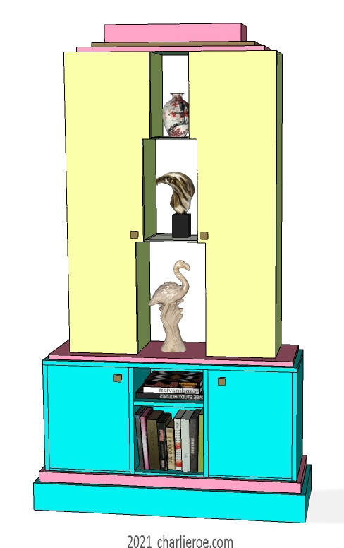 New Art Deco Skyscraper style bookcase or display shelf unit in painted/lacquered or wood finishes