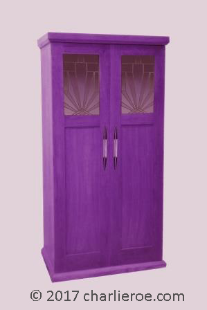 New Art Deco wardrobe with stained glass panels