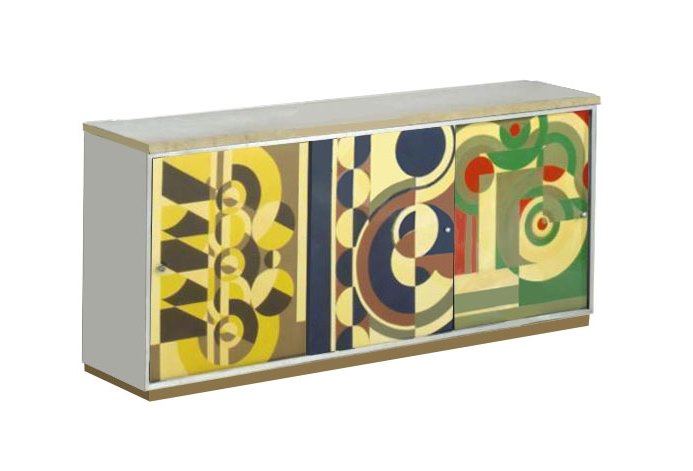 New Art Deco Cubist Abstract cabinets cupboards & 3 door sideboards in the style of Rene Herbst