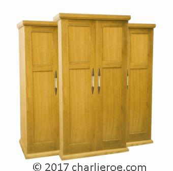 New Art Deco 4 door stepped breakfront wardrobe with stained glass panels