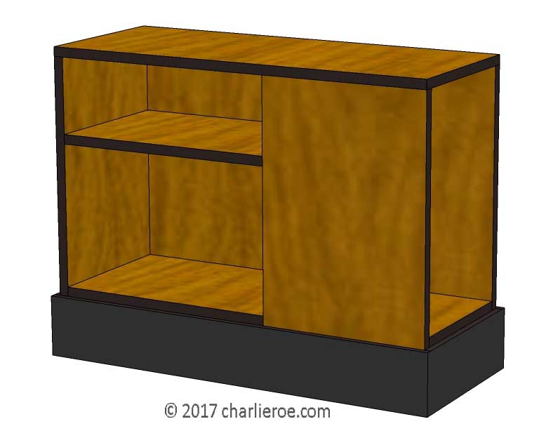 New Paul Frankl Art Deco painted black side table bookshelf reproduction