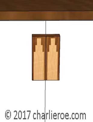 New Art Deco cupboard furniture stepped skyscraper style door handles with veneered marquetry