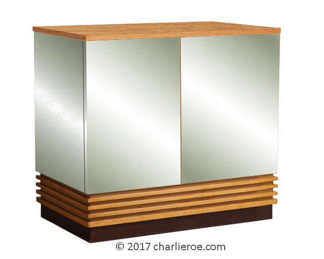 New Art Deco Streamlined mirrored 2 door sideboard cabinet cupboard