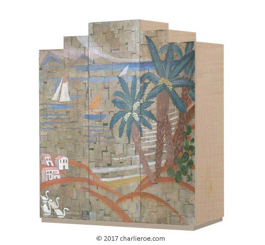 new Art Deco Skyscraper style stepped painted Cubist 4 door wardrobe