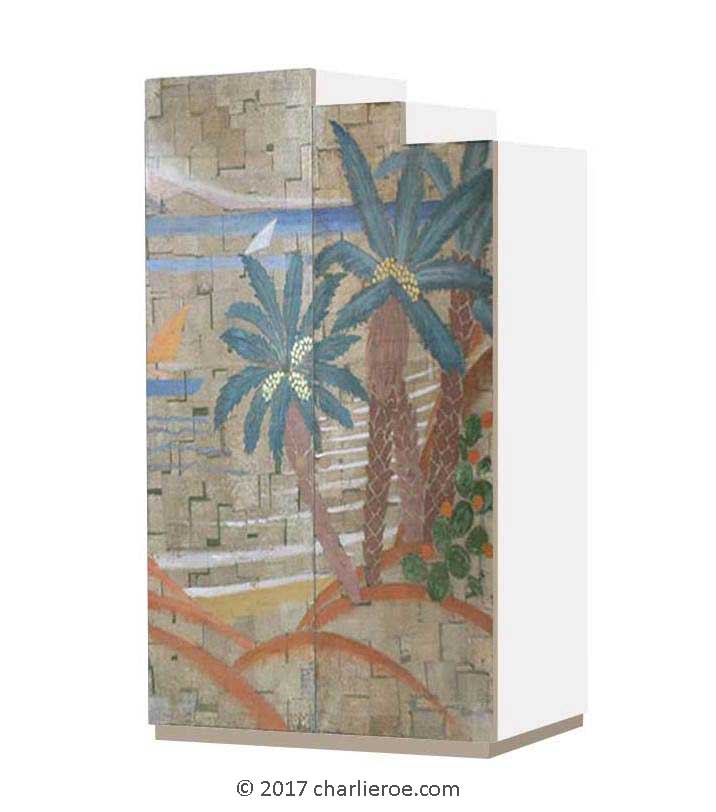 new Art Deco Skyscraper style stepped painted Cubist 2 door wardrobe