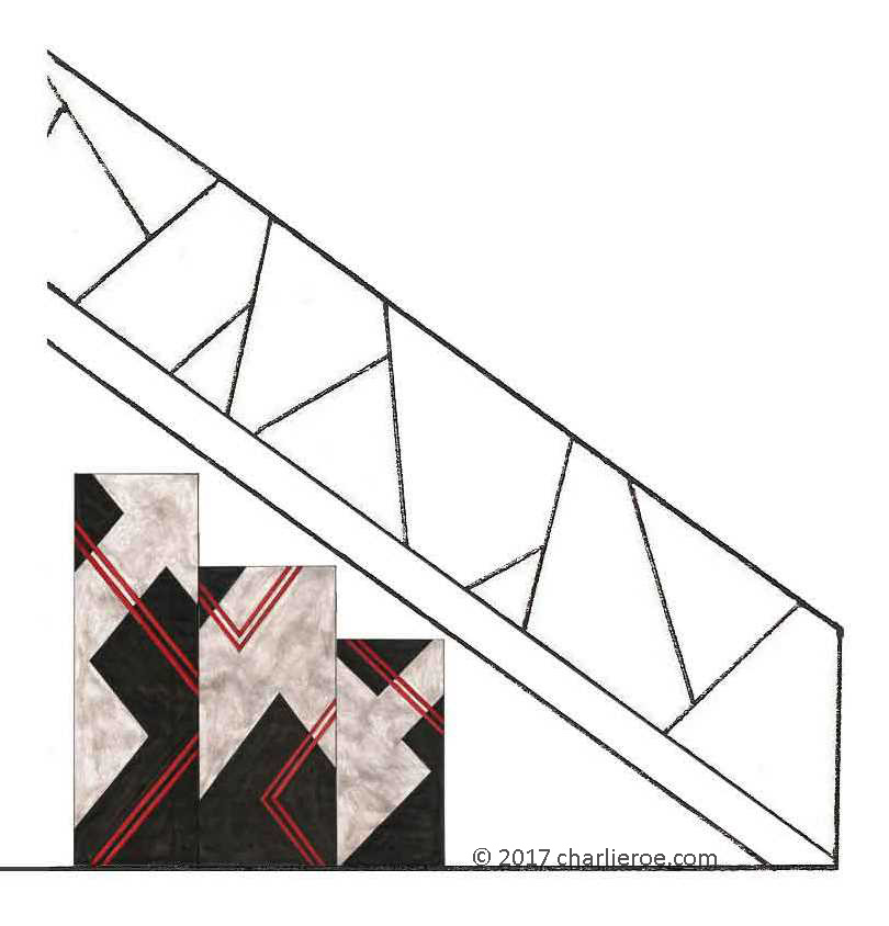 new Donald Deskey Art Deco Cubist painted built-in cupboards furniture