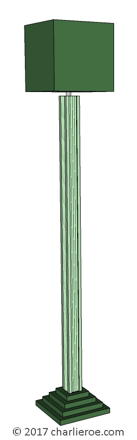 New Art Deco Skyscraper style stepped painted floor lamps & lamp bases stands