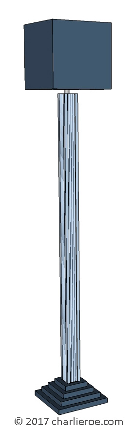 New Art Deco Skyscraper style stepped painted floor lamps & lamp bases stands