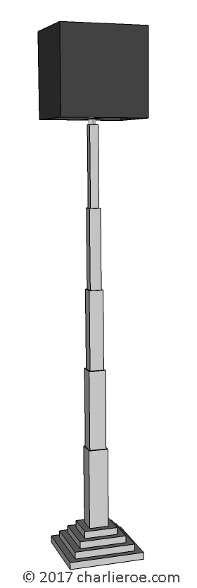 New Art Deco Skyscraper style stepped painted floor lamps & lamp bases stands