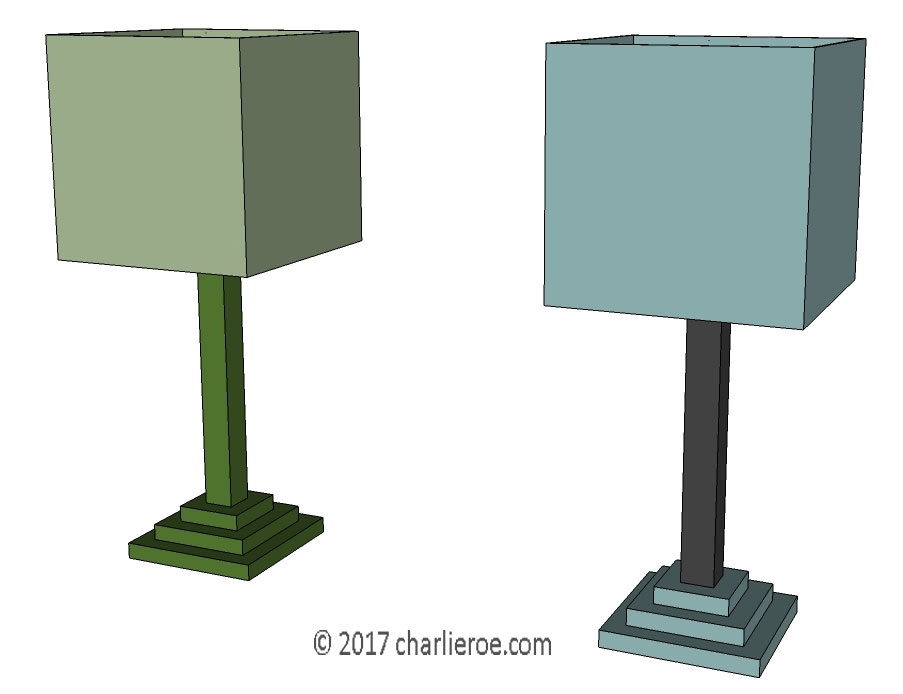 New Art deco stepped Skyscraper style stepped table lamp base stand