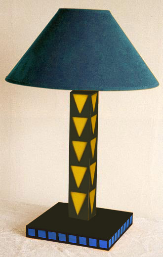 New Charles Rennie CR Mackintosh Derngate style painted table lamp