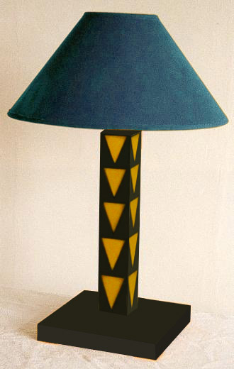 New Charles Rennie CR Mackintosh Derngate style painted table lamp