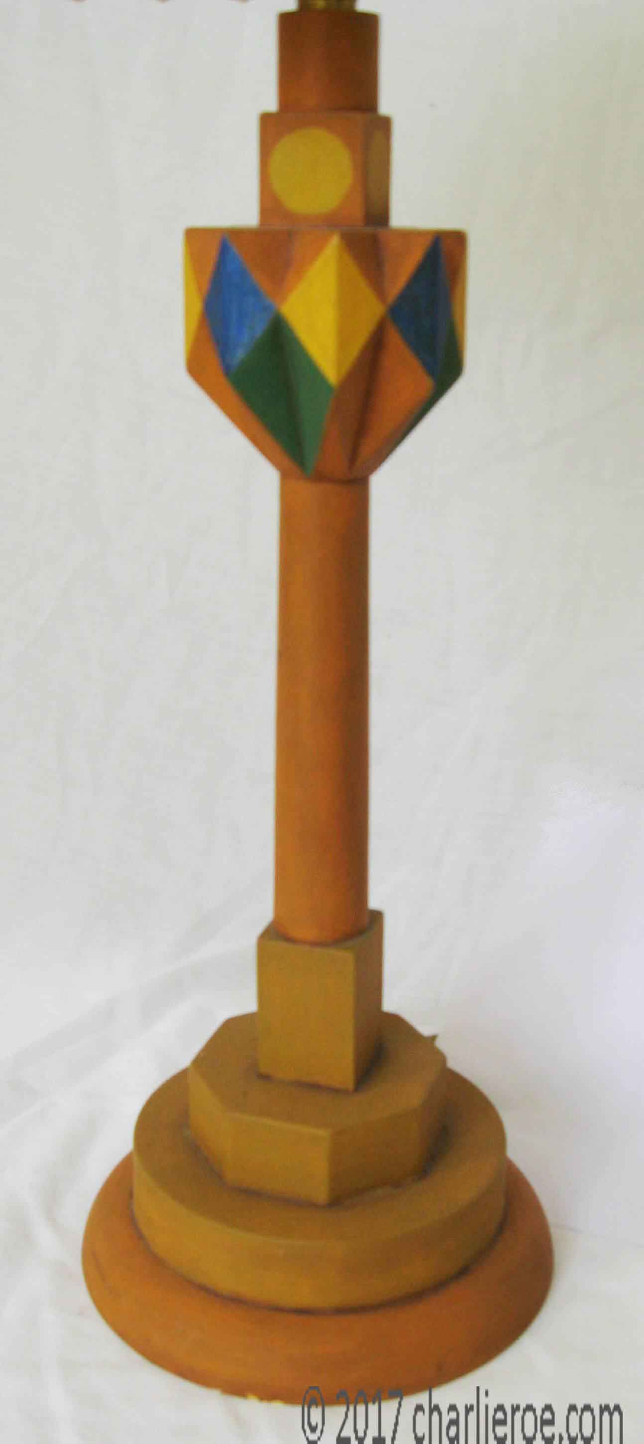 new Omega Workshops painted lamps / lamp bases / lamp stands