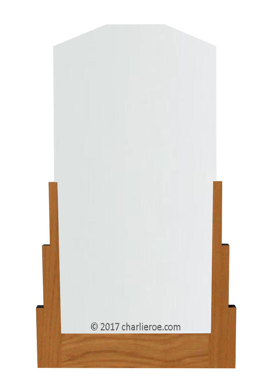 New Art Deco Skyscraper style oak wall mirror