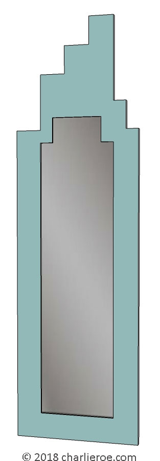 New Art Deco Skyscraper style painted wall mirror