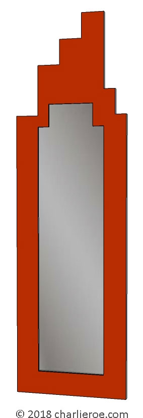 New Art Deco Skyscraper style painted wall mirror