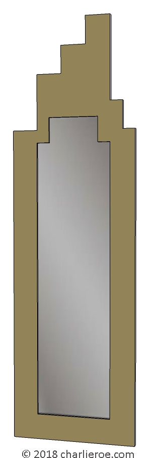 New Art Deco Skyscraper style painted wall mirror