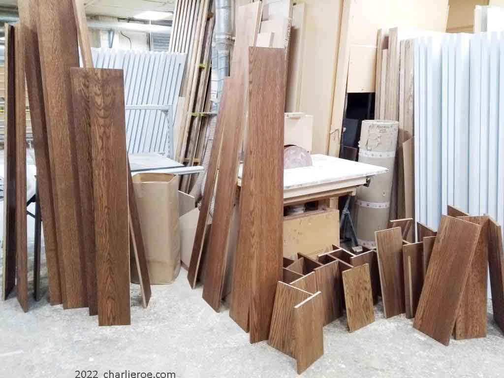 New Paul Frankl Art Deco Skyscraper 'skyline' book case components after being stained