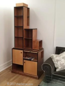 New Paul Frankl Art Deco Skyscraper style wood bookcase in-situ