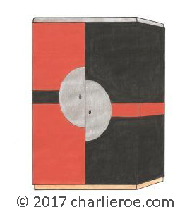 new Paul Frankl Skyscraper Art Deco cabinet in red black finish