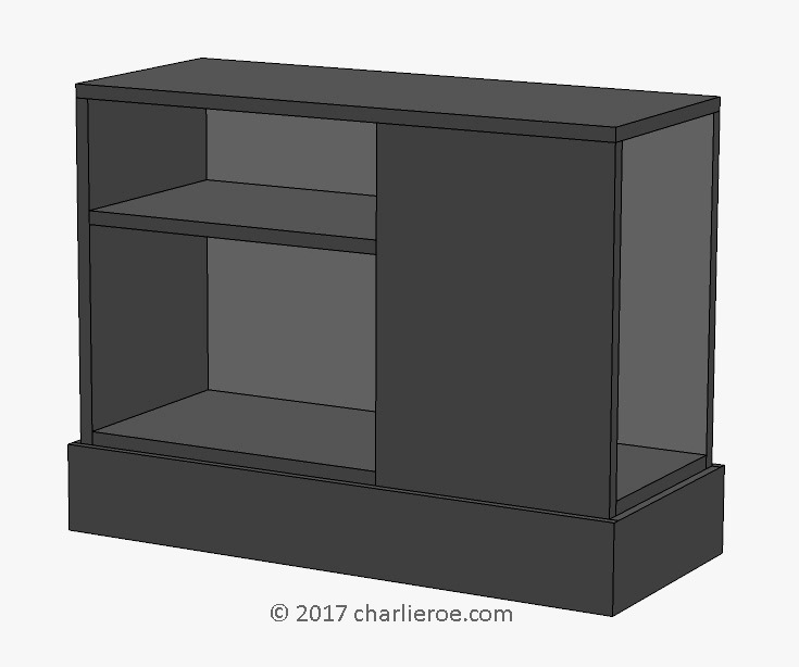 New Paul Frankl Art Deco painted black side table bookshelf reproduction