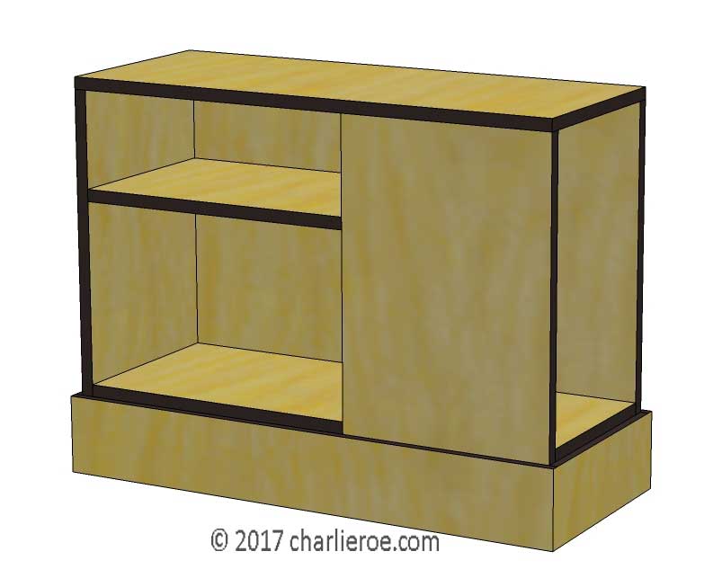 New Paul Frankl Art Deco painted black side table bookshelf reproduction