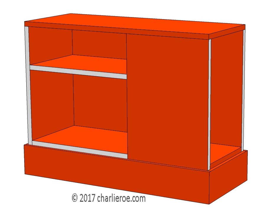 New Paul Frankl Art Deco painted black side table bookshelf reproduction