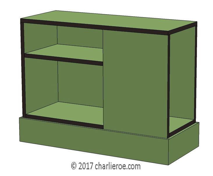 New Paul Frankl Art Deco painted black side table bookshelf reproduction