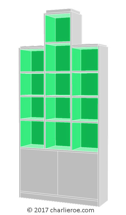 New Paul Frankl Art Deco 'Skyscraper' style painted lacquered bookcase display unit
