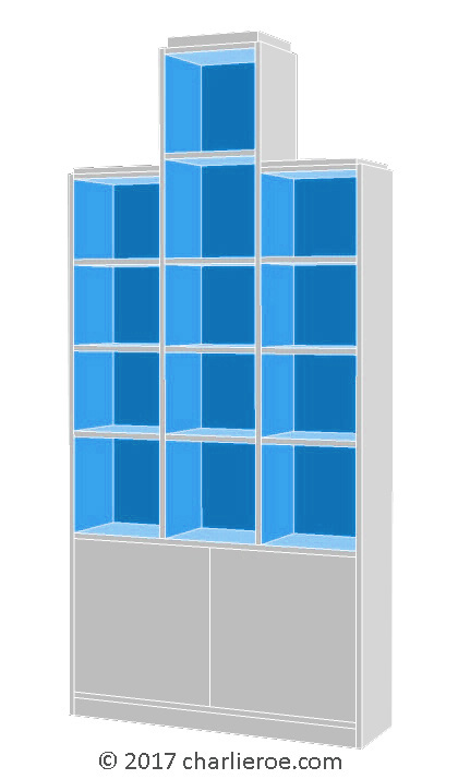 New Paul Frankl Art Deco 'Skyscraper' style painted lacquered bookcase display unit