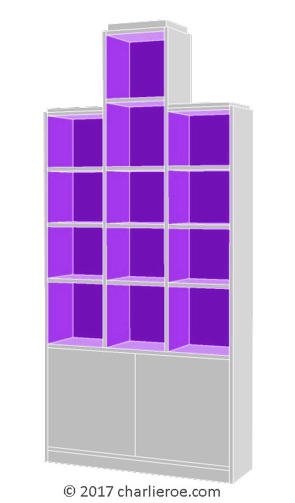 New Paul Frankl Art Deco 'Skyscraper' style painted lacquered bookcase display unit
