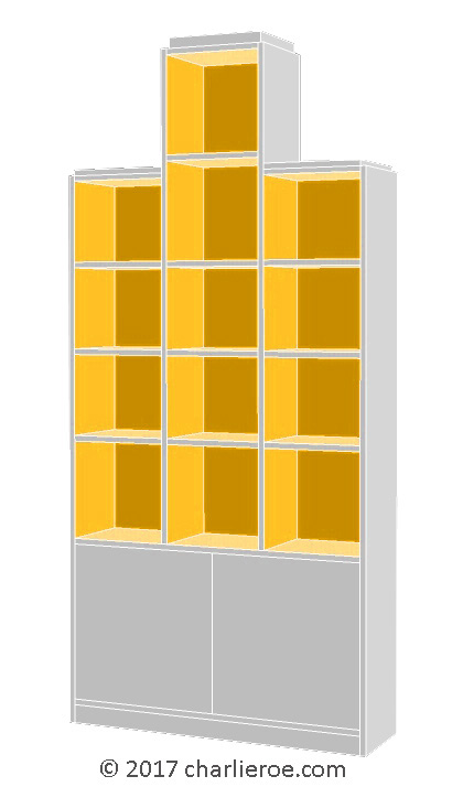 New Paul Frankl Art Deco 'Skyscraper' style painted lacquered bookcase display unit