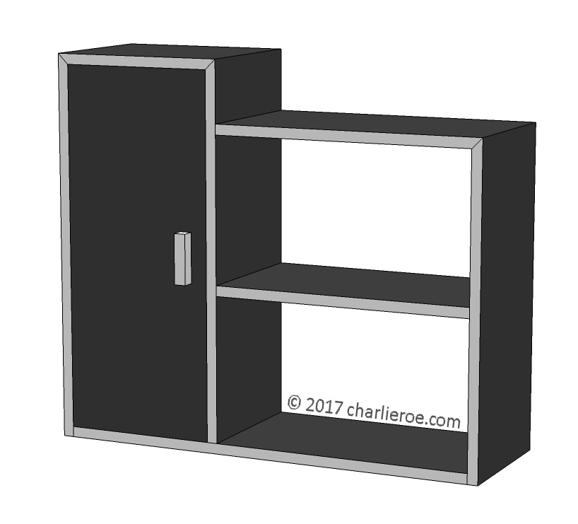 New Paul Frankl Art Deco 'Skyscraper' style stepped bookcase painted black with silver edges