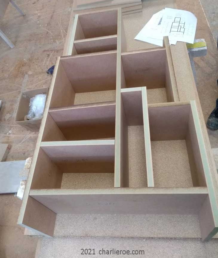 New Paul Frankl Art Deco Skyscraper style unprimed lacquered bookcase