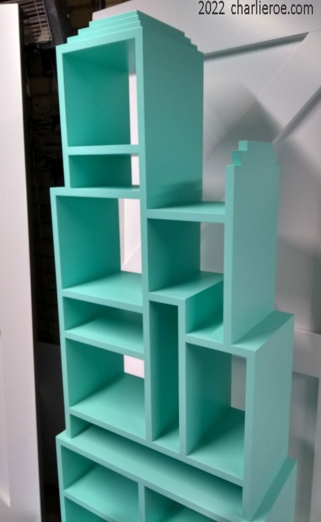 New Paul Frankl Art Deco Skyscraper style painted lacquered bookcase