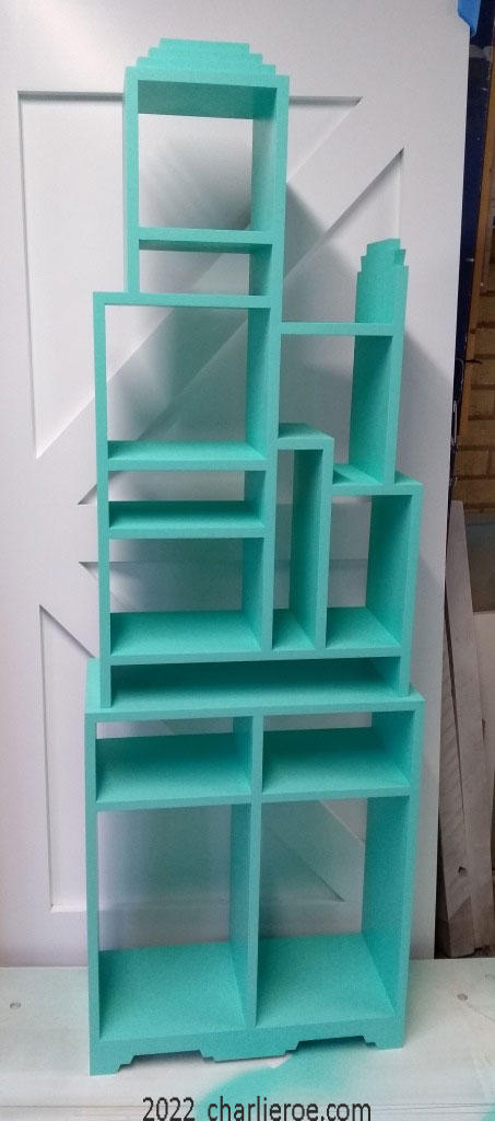New Paul Frankl Art Deco Skyscraper style painted lacquered bookcase