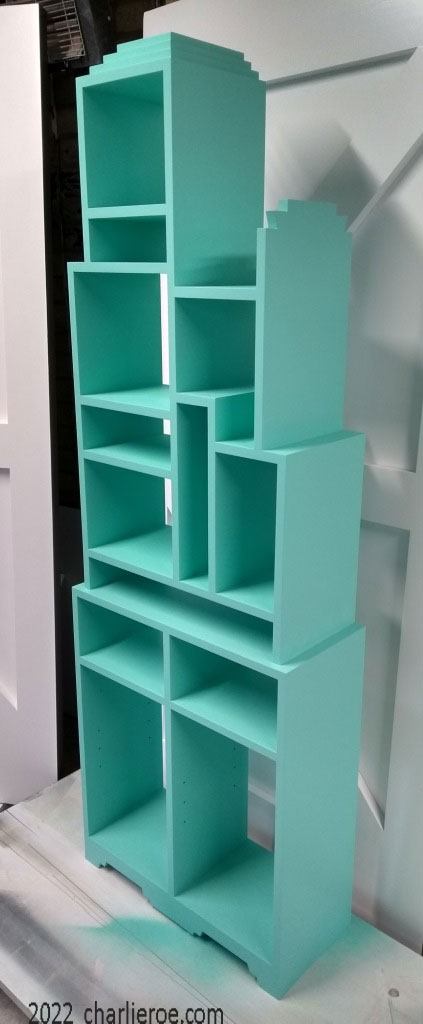 New Paul Frankl Art Deco Skyscraper style painted lacquered bookcase
