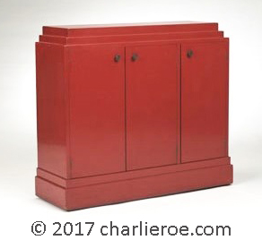 New Art Deco Paul Frankl Skyscraper style painted 3 door cabinet cupboard