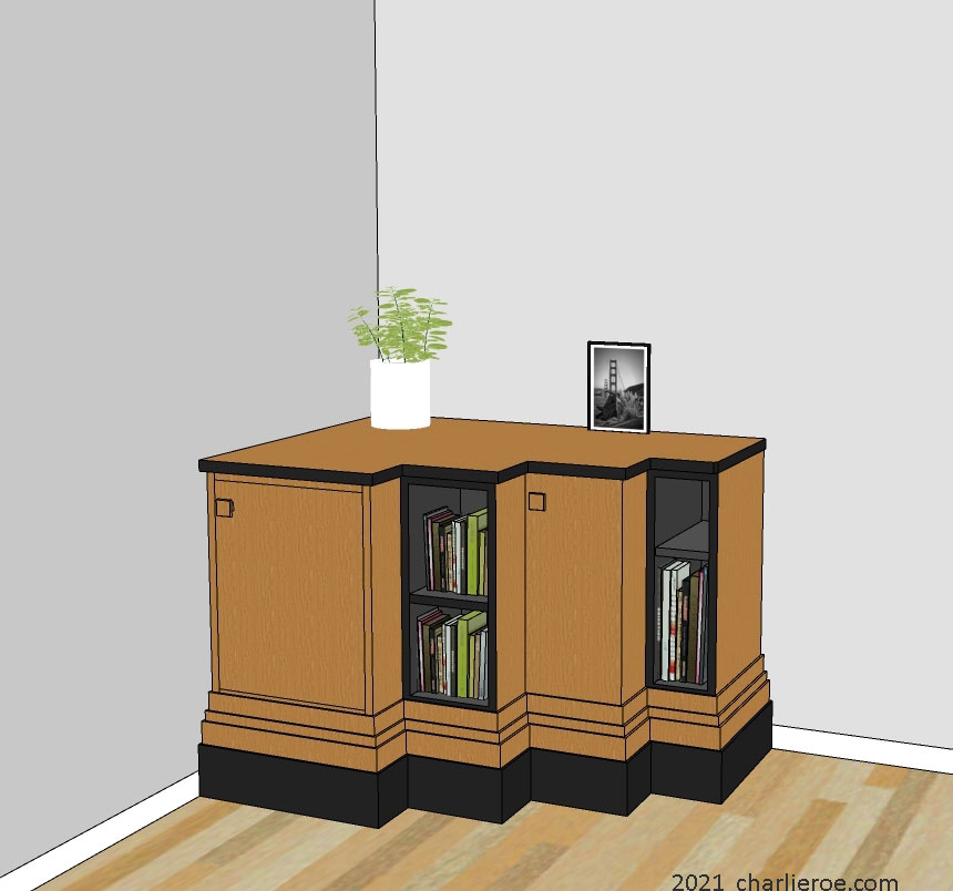 New Paul Frankl Art Deco Skyscraper style multi-stepped cabinet cupboard sideboard