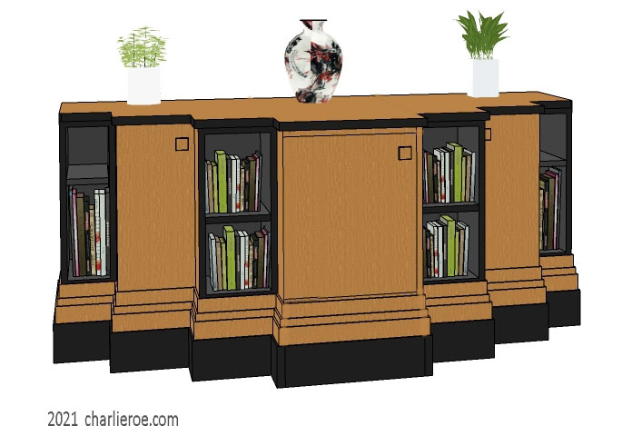 New Paul Frankl Art Deco Skyscraper style multi-stepped cabinet cupboard sideboard
