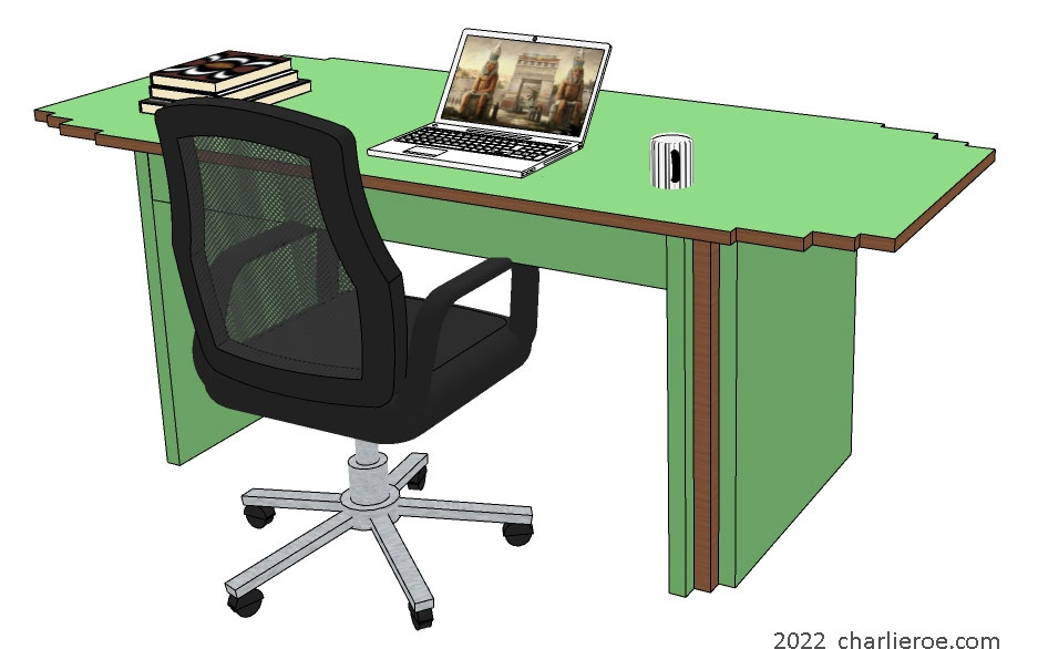 New Art Deco Paul Frankl Skyscraper style wood & lacquered painted stepped home office desk