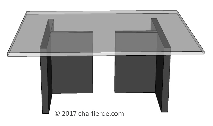 new Paul Frankl Art Deco 'Skyscraper' style stepped coffee side lamp sofa coffee table with glass acrylic perspex top