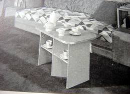Paul Frankl Art Deco Zigzag painted side lamp coffee tables shown in a period interior