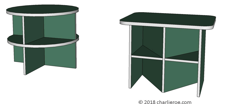 New Paul Frankl Art Deco Zigzag painted side lamp coffee tables
