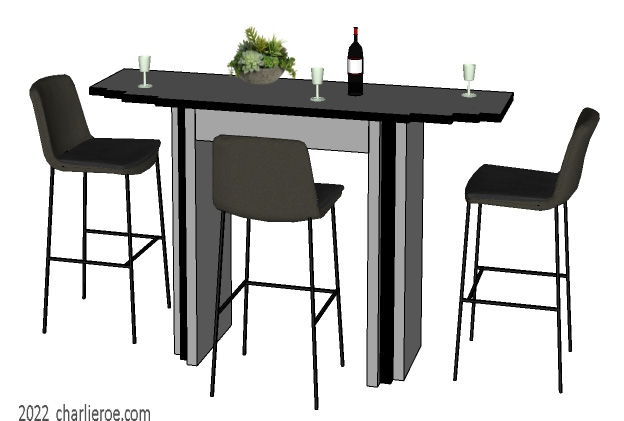 new Art Deco bar table painted lacquered