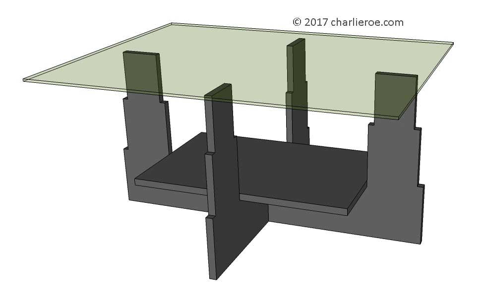 new Art Deco 'Skyscraper' style stepped side lamp sofa coffee table