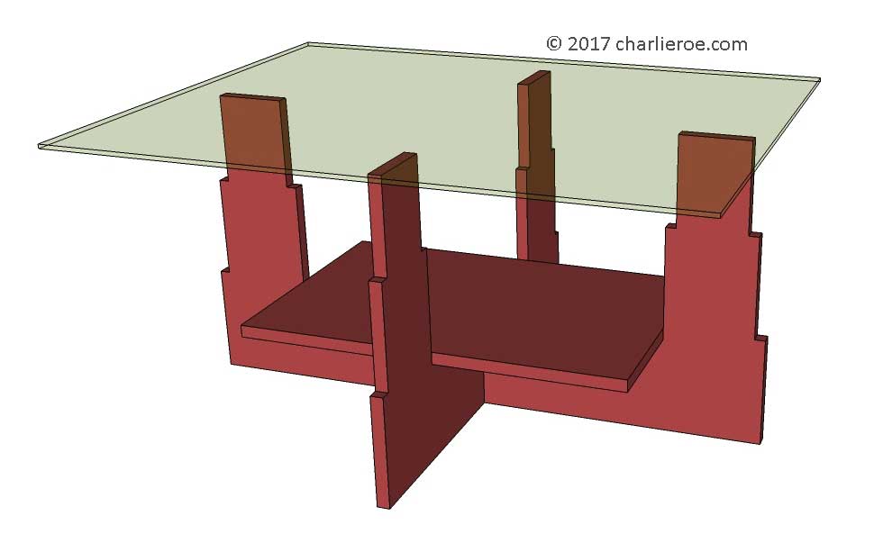 new Art Deco 'Skyscraper' style stepped side lamp sofa coffee table