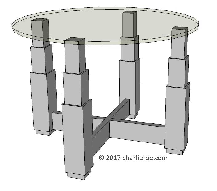 new Art Deco 'Skyscraper' style stepped side lamp sofa coffee table