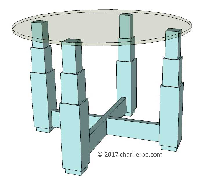 new Art Deco 'Skyscraper' style stepped side lamp sofa coffee table